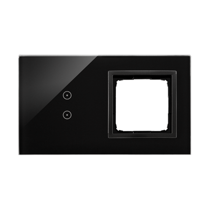 KONTAKT SIMON - PANEL DOTYKOWY S54 TOUCH, 2 MODUŁY, 2 POLA DOTYKOWE PIONOWE + 1 OTWÓR NA OSPRZĘT S54, WULKANICZNA LAWA - DSTR230/75