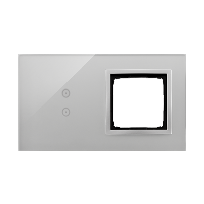 KONTAKT SIMON - PANEL DOTYKOWY S54 TOUCH, 2 MODUŁY, 2 POLA DOTYKOWE PIONOWE + 1 OTWÓR NA OSPRZĘT S54, SREBRNA MGŁA - DSTR230/71
