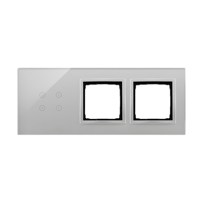 KONTAKT SIMON - PANEL DOTYKOWY S54 TOUCH, 3 MODUŁY, 4 POLA DOTYKOWE + 2 OTWORY NA OSPRZĘTY S54, SREBRNA MGŁA - DSTR3400/71