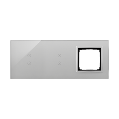 KONTAKT SIMON - PANEL DOTYKOWY S54 TOUCH, 3 MODUŁY, 2 POLA DOTYKOWE PIONOWE + 2 POLA DOTYKOWE PIONOWE + 1 OTWÓR NA OSPRZĘT S54, SREBRNA MGŁA - DSTR3330/71