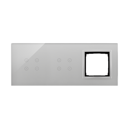 KONTAKT SIMON - PANEL DOTYKOWY S54 TOUCH, 3 MODUŁY, 4 POLA DOTYKOWE + 4 POLA DOTYKOWE + 1 OTWÓR NA OSPRZĘT S54, SREBRNA MGŁA - DSTR3440/71