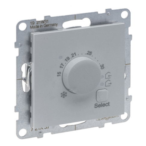 LEGRAND - TERMOSTAT DO OGRZEWANIA PODŁOGOWEGO  - ZAKRES TEMPERATURY: 10 °C - 60 °C - Z JEDNYM STYKIEM NO I DIODĄ LED 16 A - 230 V~ ALUMINIUM SUNO - 721337