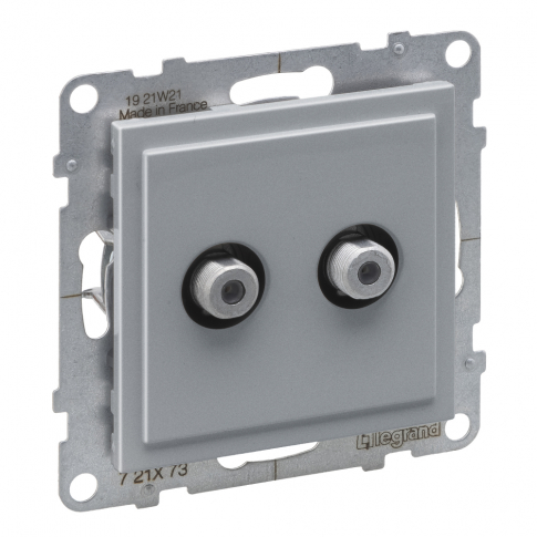 LEGRAND - GNIAZDO SAT 2X TYP "F" KOŃCOWE - PODWÓJNE - 1.5 DB ALUMINIUM SUNO - 721373