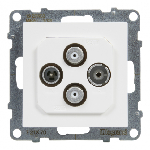 LEGRAND - GNIAZDO ANTENOWE TV-R 2XSAT KOŃCOWE 1,5 DB BIAŁY SUNO - 721170