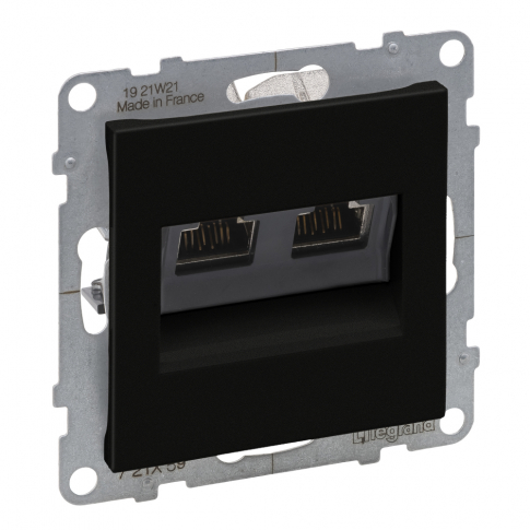 LEGRAND - GNIAZDO 2XRJ45/KAT 6A STP CZARNY  SUNO - 721459
