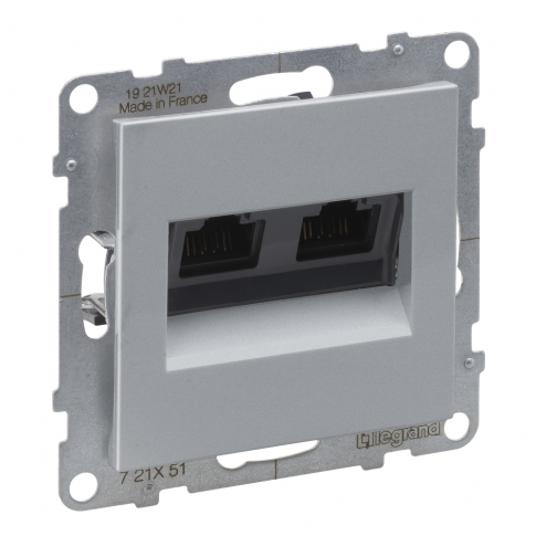 LEGRAND - GNIAZDO 2XRJ45/KAT 5E UTP ALUMINIUM SUNO - 721351