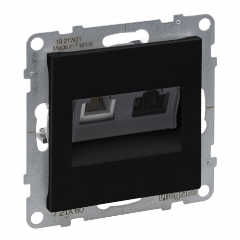 LEGRAND - GNIAZDO RJ 11 + RJ 45/KAT 6 UTP CZARNY  SUNO - 721460
