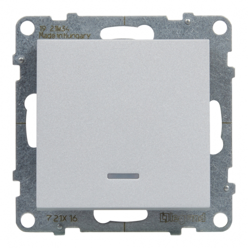 LEGRAND - ŁĄCZNIK SCHODOWY Z PODŚWIETLENIEM  - 10 AX - 250 V~ - ZACISKI AUTOMATYCZNE ALUMINIUM SUNO - 721316
