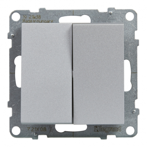 LEGRAND - ŁĄCZNIK SCHODOWY PODWÓJNY  - 10 AX - 250 V~ - ZACISKI AUTOMATYCZNE ALUMINIUM SUNO - 721308
