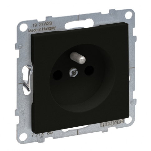 LEGRAND - GNIAZDO POJEDYNCZE 2P+Z 16 A 250V ZACISKI ŚRUBOWE CZARNY SUNO - 721485