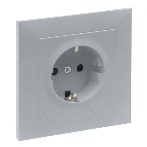 LEGRAND - GNIAZDO SCHUKO 2P+Z - 16 A - 250 V~ - Z PRZESŁONĄ - KOMPLETNE - ZACISKI ŚRUBOWE  ALUMINIUM SUNO - 721328