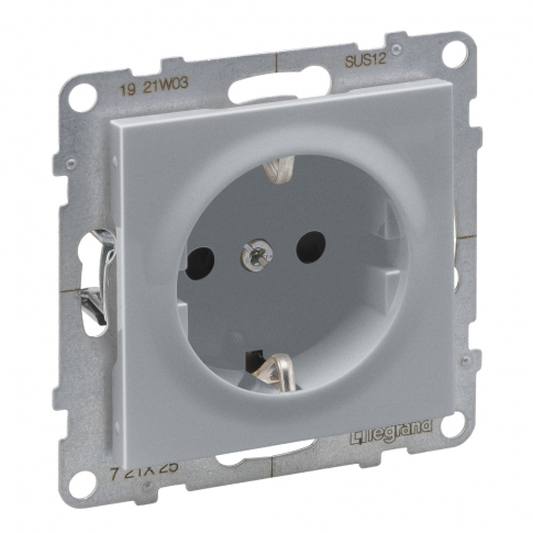 LEGRAND - GNIZADO SCHUKO 2P+Z - 16 A - 250 V~ - ZACISKI ŚRUBOWE  ALUMINIUM SUNO - 721325