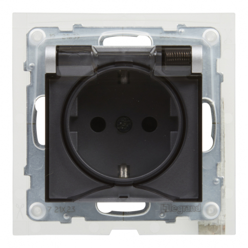 LEGRAND - GNIAZDO SCHUKO 2P+Z- 16 A - 250 V~ - Z PRZESŁONĄ IP44 - ZACISKI AUTOMATYCZNE  ALUMINIUM SUNO - 721323