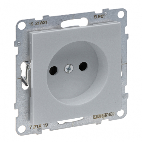 LEGRAND - GNIAZDO 2P Z PRZESŁONĄ - 16 A - 250 V~ - ZACISKI ŚRUBOWE  ALUMINIUM SUNO - 721319