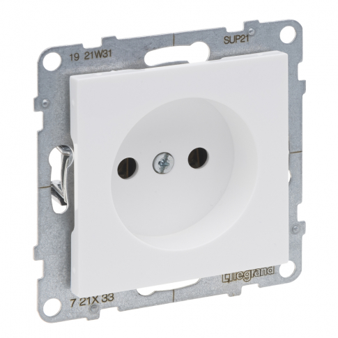 LEGRAND - GNIAZDO 2P - 16 A - 250 V~ - ZACISKI ŚRUBOWE  BIAŁY SUNO - 721133