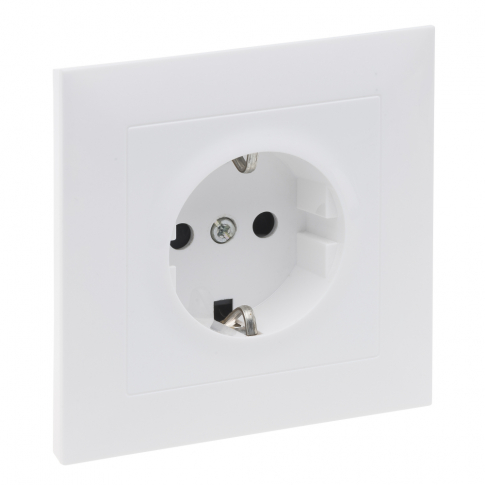 LEGRAND - GNIAZDO SCHUKO 2P+Z - 16 A - 250 V~ - Z PRZESŁONĄ - KOMPLETNE - ZACISKI ŚRUBOWE BIAŁY SUNO - 721128