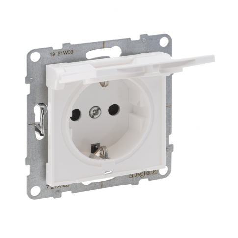 LEGRAND - GNIAZDO SCHUKO 2P+Z - 16 A - 250 V~ - Z PRZESŁONĄ IP 21 - ZACISKI AUTOMATYCZNE BIAŁY SUNO - 721127