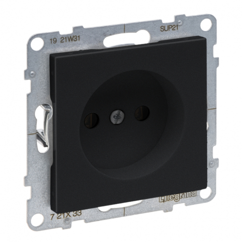 LEGRAND - GNIAZDO 2P - 16 A - 250 V~ - ZACISKI ŚRUBOWE  CZARNY  SUNO - 721433