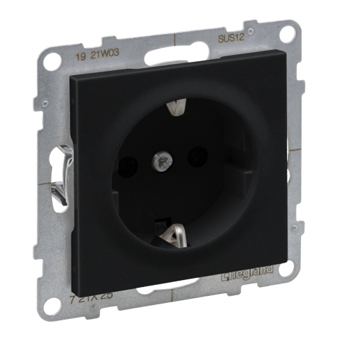 LEGRAND - GNIZADO SCHUKO 2P+Z - 16 A - 250 V~ - ZACISKI ŚRUBOWE CZARNY SUNO - 721425