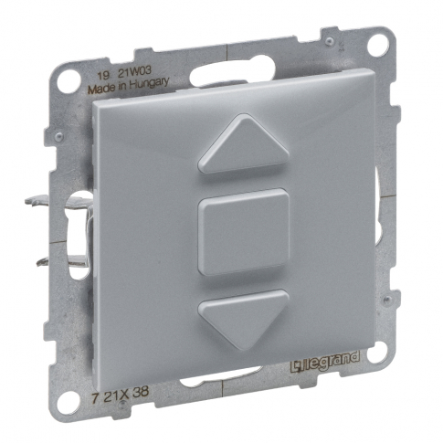 LEGRAND - PRZYCISKOWY ŁĄCZNIK ROLET - 6 A - 250 V~ - 3 POZYCYJNY: GÓRA, DÓŁ, STOP - BEZPOŚREDNIE STEROWANIE ROLETAMI  ALUMINIUM SUNO - 721338