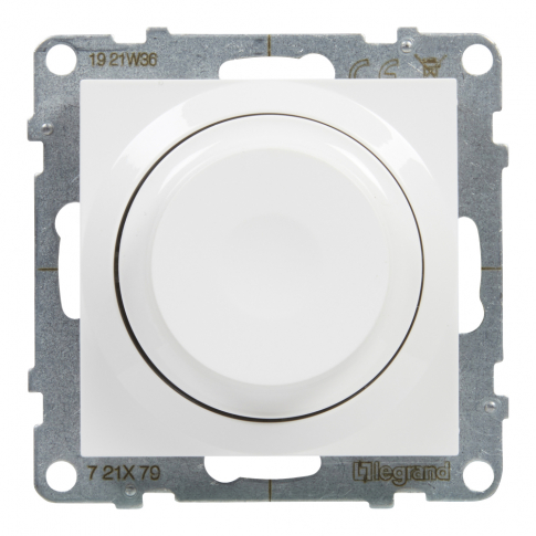 LEGRAND - ŚCIEMNIACZ OBROTOWY 240 V~ - 50 HZ - 5 - 75 W ( 10 LAMP MAKS.) DLA LAMP LED Z OPCJĄ ŚCIEMNIANIA - BEZ ZACISKU NEUTRALNEGO BIAŁY SUNO - 721179