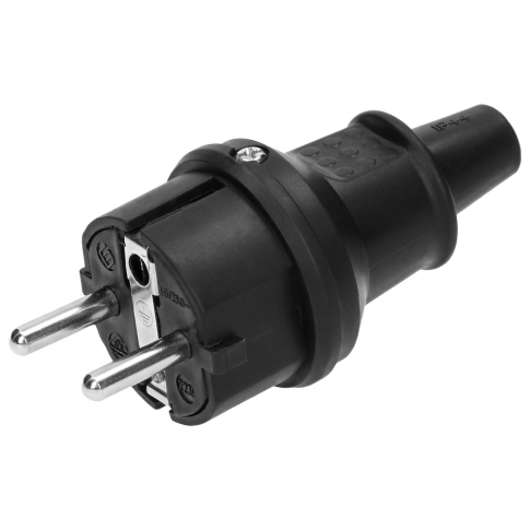 ORNO - Wtyczka Uni-Schuko mini, IP44, czarna ,16A, 230V - OR-AE-13222
