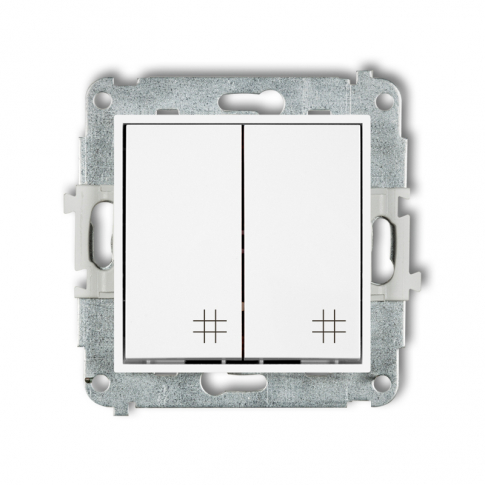 KARLIK - ŁĄCZNIK KRZYŻOWY PODWÓJNY IP 20 10AX 250V~ BIAŁY MINI - MWP-66