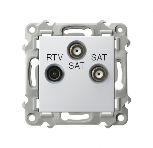 OSPEL - Gniazdo RTV-SAT z dwoma wyjściami SAT - BIAŁY SZAFIR - GPA-Z2S/m/00