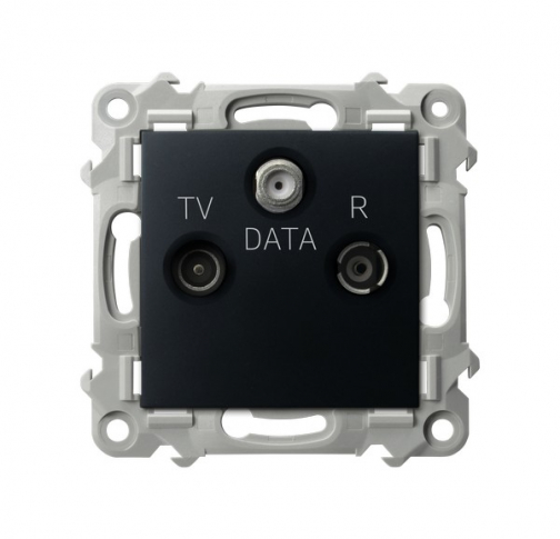 OSPEL - Gniazdo RTV-DATA - CZARNY METALIK SZAFIR - GPA-ZD/m/33