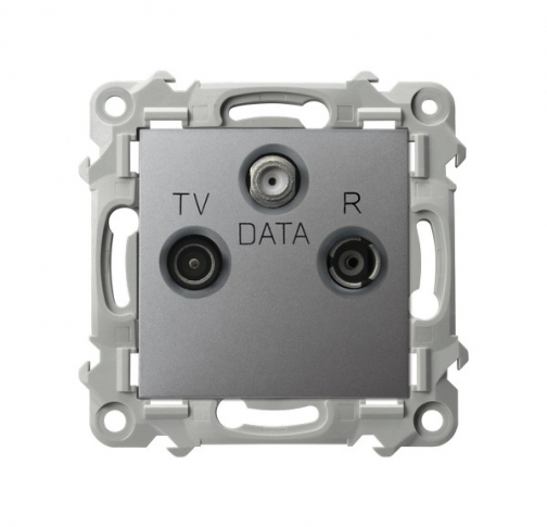 OSPEL - Gniazdo RTV-DATA - SZARY MAT SZAFIR - GPA-ZD/m/70
