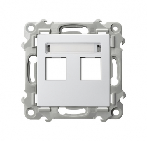 OSPEL - OBUDOWA GNIAZDA PODWÓJNEGO TYPU KEYSTONE PROSTA BIAŁY SZAFIR - GPK-2Z/p/00