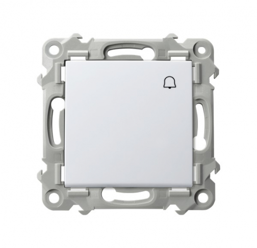 OSPEL - PRZYCISK ZWIERNY DZWONEK 10AX 250V ZACISKI AUTOMATYCZNE BIAŁY SZAFIR - ŁP-6Z/m/00
