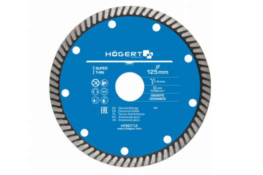 HOGERT - TARCZA DIAMENTOWA 125 MM, TURBO, SUPER CIENKA - HT6D712