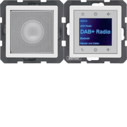 HAGER - Q.x Radio Touch DAB+, Bluetooth z głośnikiem biały aksamit - 30806089