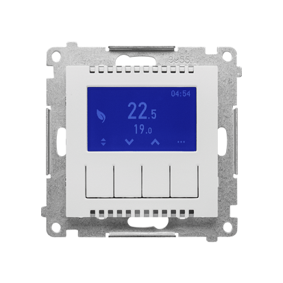 KONTAKT SIMON - Termostat programowalny z wyświetlaczem (moduł); Jasnoszary mat Simon 55 - TETD1A.01/114