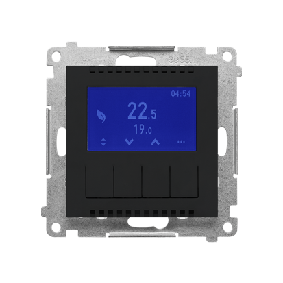 KONTAKT SIMON - Termostat programowalny z wyświetlaczem (moduł); Czarny mat Simon 55 - TETD1A.01/149
