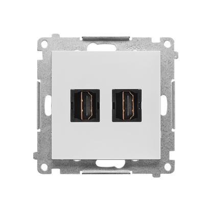 KONTAKT SIMON - Gniazdo HDMI podwójne (moduł); Jasnoszary mat Simon 55 - TGHDMI2.01/114