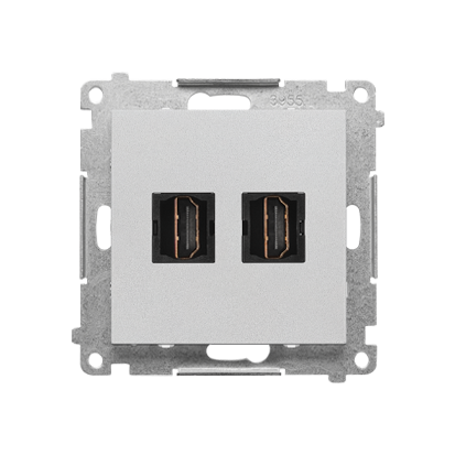 KONTAKT SIMON - Gniazdo HDMI podwójne (moduł); Aluminium mat Simon 55 - TGHDMI2.01/143