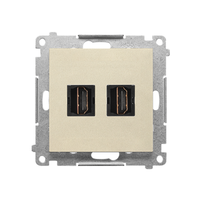 KONTAKT SIMON - Gniazdo HDMI podwójne (moduł); Szampański mat Simon 55 - TGHDMI2.01/144
