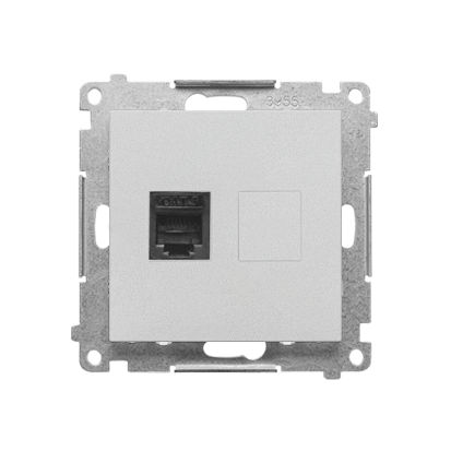 KONTAKT SIMON - Gniazdo telefoniczne pojedyncze RJ12 (moduł); Aluminium mat Simon 55 - TF1.01/143