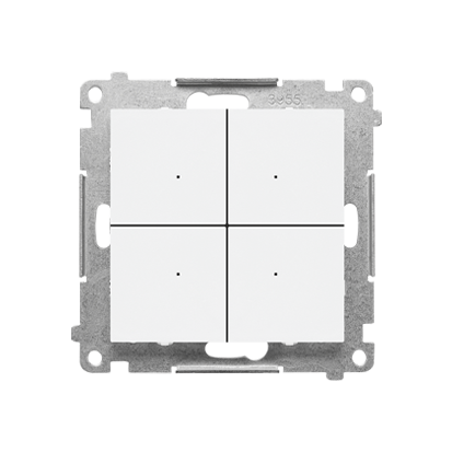 KONTAKT SIMON - Łącznik/przycisk 4-krotny elektroniczny (moduł); Biały mat Simon 55 - TEW4.01/111