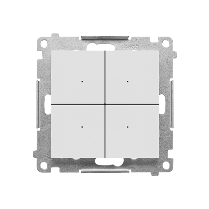 KONTAKT SIMON - Łącznik/przycisk 4-krotny elektroniczny (moduł); Jasnoszary mat Simon 55 - TEW4.01/114