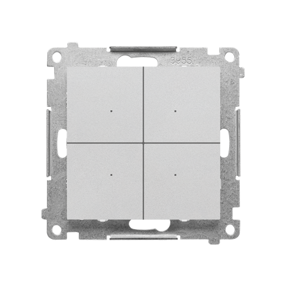 KONTAKT SIMON - Łącznik/przycisk 4-krotny elektroniczny (moduł); Aluminium mat Simon 55 - TEW4.01/143