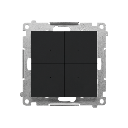 KONTAKT SIMON - Łącznik/przycisk 4-krotny elektroniczny (moduł); Czarny mat Simon 55 - TEW4.01/149