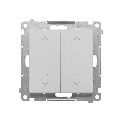 KONTAKT SIMON - Łącznik/przycisk roletowy podwójny, elektroniczny (moduł); Aluminium mat Simon 55 - TEZ2.01/143