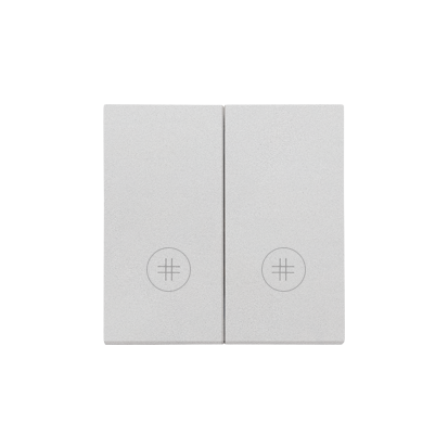 KONTAKT SIMON - Klawisz podwójny z oczkami z piktogramami krzyżowymi do: SW7/2L2M; Aluminium mat Simon 55 - TKW7/2L2/143