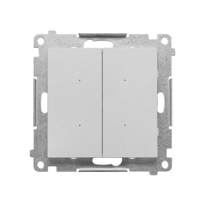 KONTAKT SIMON - SWITCH D – Sterownik przyciskowy oświetleniowy podwójny, sterowany smartfonem (moduł); Aluminium mat Simon 55 - TEW2W.01/143