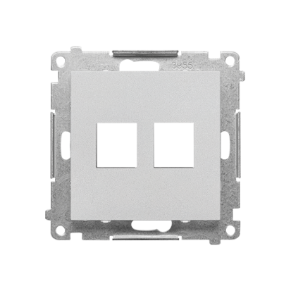 KONTAKT SIMON - Pokrywa gniazd teleinformatycznych na Keystone płaska podwójna (moduł); Aluminium mat Simon 55 - TKP2.01/143