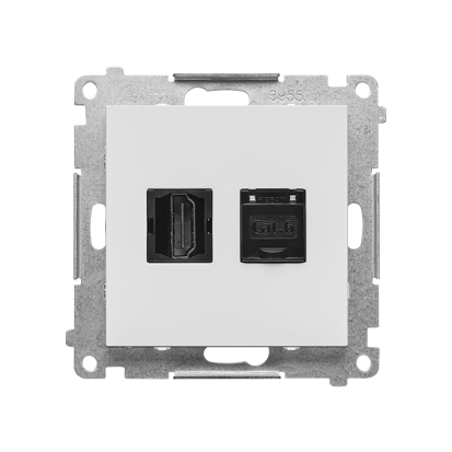 KONTAKT SIMON - Gniazdo HDMI + RJ45 kat.6. (moduł); Jasnoszary mat Simon 55 - TGHRJ45.01/114