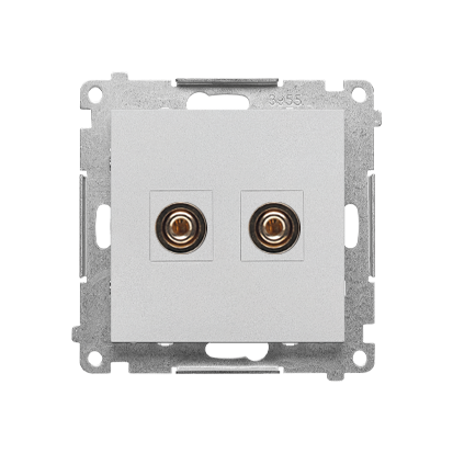KONTAKT SIMON - Gniazdo głośnikowe pojedyncze (moduł). Przekrój przewodów dla wyjścia do 6 mm2; Aluminium mat Simon 55 - TGL.01/143